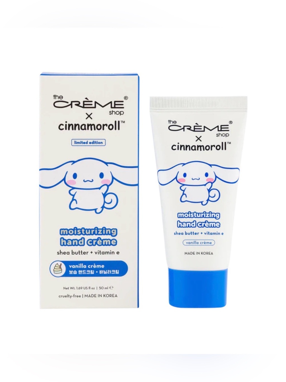NIB THE CRÈME SHOP Limited Edition Cinnamoroll Moisturizing Hand Cream - Vanilla